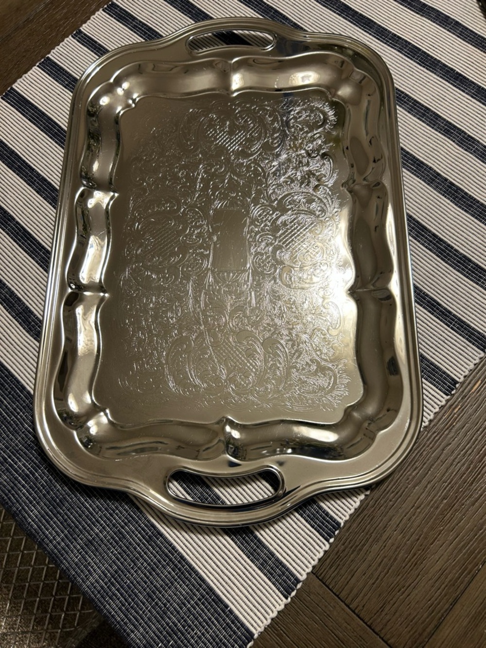 Elegant Irvingware Decorative Silver Serving Tray